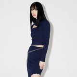 Layered Wrap Bolero Set [NAVY] (6638354038902)