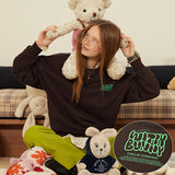 キルシーウィティーバニーレタリングスウェットシャツ / WITTY BUNNY LETTERING SWEATSHIRT [DARK BROWN] (6671651111030)