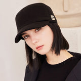 VA Square Stud Wool Bellboy Cap / Black