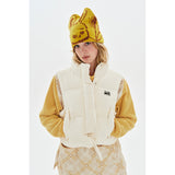 CHERRY CROP STRING DOWN VEST [IVORY]