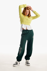 スモールチェリーケーブルクロップニット／SMALL CHERRY CABLE CROP KNIT [LIME]