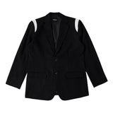 LEATHER LABEL WOOL BLEND BLAZER
