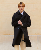 ウールブレンドオーバーサイズロングコート/RCH wool blended oversized long coat black