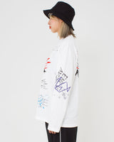 落書きプリントロングスリーブTシャツ / HAND DRAWING L/S (4592245538934)