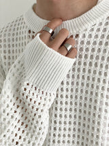 Netting round neck knit
