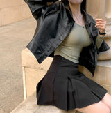 [Bellide made/Modal 37%] Waist-Emphasizing  side shirring U-neck T-shirt