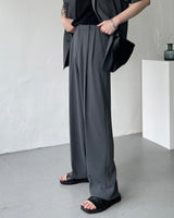 CR スローリネンワイドスラックス / CR Slow Linen Wide Slacks (2 colors)