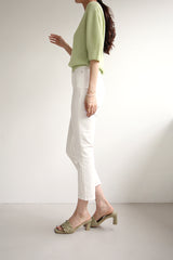 フラットクロップジーンズ / FLAT CROP JEANS / SLIM STRAIGHT PANTS