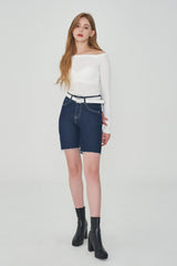 ベルトセット４パートクロップドデニムパンツ/ BELT SET 4 PART CROPPED DENIM PANTS [6812]