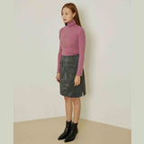 エボニーシャーリングタートルネックトップ/Ebony shirring turtleneck top (pink)
