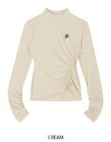 ギャザーラインポイントロゴTシャツ / HIDE Shirring Top (4606078517366)