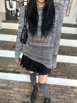 ボカシウェーブルーズニット/Bokashi weave loose knit