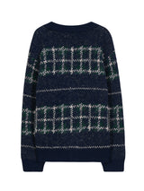 TARTAN CHECK CARDIGAN NAVY