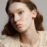 プチハートピアス/Petite Heart Earrings_Red