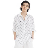 オーバーフィットドットプリントシャツ/OVERFIT DOT PRINT SHIRT-WHITE