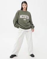 PIGMENT CRACK LOGO SWEATSHIRT-KHAKI (6604482478198)
