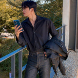 Cuffed Sleeve Chest Pocket Shirt (6684152987766)