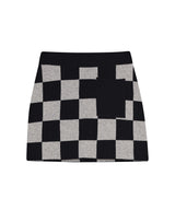 CHECKERBOARD KNIT MINI SKIRT BLACK (6608602792054)