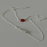 コーラルシルバーボールチェーンネックレス / Coral Silverball Chain Necklace