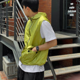 アウトポケットナイロンフードベスト / Out pocket nylon hood vest 4color