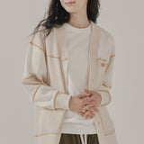 ミックスニットカーディガン / MIXED KNIT CARDIGAN_OATMEAL