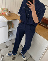 カントフェイクデニムスティッチパンツ