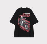 スカルモーターサイクルショートスリーブTシャツ