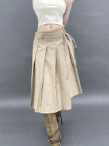 ベターラップアンバランスロングプリーツスカ－ト/797. Better wrap unbal long pleats sk (2color)