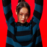 0 2 Damaged Wool Stripe Knit - BLUE (6626815082614)