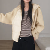 Liren ストライプ スリム フィット ラウンド クロップ ロング スリーブ T シャツ