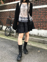 Romantic loose twisted shawl cardigan