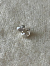 [92.5silver] matt heart one-touch earrings (wide ver.)