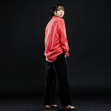 オーバーフィットドットプリントシャツ/OVERFIT DOT PRINT SHIRT-DEEP RED