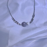 Black Dalmatian pattern gravel gemstone necklace