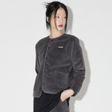 Quilting Corduroy Jacket [CHARCOAL] (6618909048950)