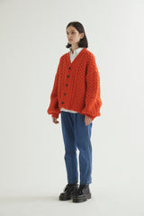FISHERMAN CARDIGAN ORANGE (6613772828790)