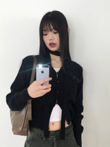 [Muffler set] Eden button V-neck cardigan