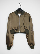 サテン クロップ アビエーション ジャンパー / Satin Crop Aviation Jumper (2color)