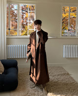ウールローブヒッデンコート/Wool robe hidden coat (2 color)
