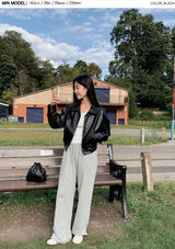 Classic Black Crop Leather Jacket