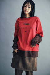 ブラックリストレタリングレイヤードTシャツ