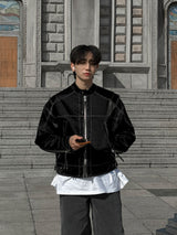 ASCLO Stitch Glossy Biker Jacket (3color)
