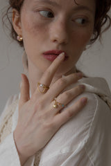 パールポイントドロップチェーンシュガーリング/Pearl point drop chain surgical ring
