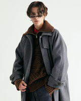 UNISEX WOOL RAGLAN HIDDEN COAT M - TWILL GRAY (6636060672118)