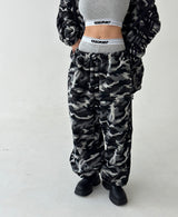 [UNISEX] Camouflage Fleece Wide Pants