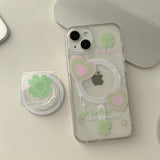 Heart Clover Magsafe Phone Case acrylic Tok Set