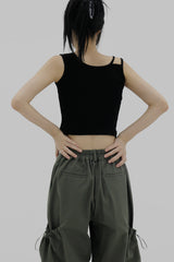 アンバランススリーブレス/Unbalanced sleeveless (3color)