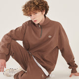 SIGNATURE LOGO HALF ZIPUP SWEATSHIRTS COCOA BROWN (6699006099574)