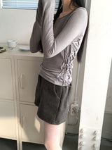 Dini Basic Wool Pintuck Winter Shorts