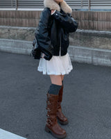 Mini cancan lace skirt